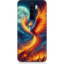 Xiaomi Redmi Note 8 Pro Uyumlu Ateşle Dans Eden Anka  Desenli Silikon Kılıf