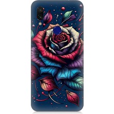 Xiaomi Redmi Note 7 Uyumlu Siyah Gülün Asaleti  Desenli Silikon Kılıf