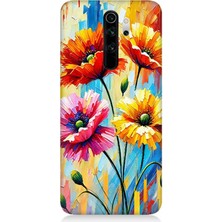 Xiaomi Redmi Note 8 Pro Uyumlu Bahar Esintisinde Renkli Papatyalar  Desenli Silikon Kılıf