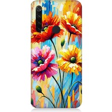 Xiaomi Redmi Note 8 Uyumlu Bahar Esintisinde Renkli Papatyalar  Desenli Silikon Kılıf
