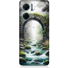 Xiaomi Redmi Note 11E Uyumlu Sisli Taş Köprü Geçidi  Desenli Silikon Kılıf