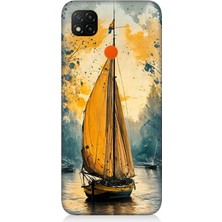 Xiaomi Redmi 9c Uyumlu Rüzgârla Dans Eden Yelkenli  Desenli Silikon Kılıf
