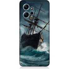 Xiaomi Redmi Note 12 Uyumlu Fırtınada Eski Gemi  Desenli Silikon Kılıf