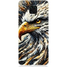 Xiaomi Redmi Note 9 Pro Uyumlu Detaylı Kartal Bakışı  Desenli Silikon Kılıf