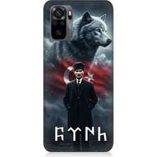 Xiaomi Redmi Note 10 Uyumlu Gölgede Kurt ve Atatürk  Desenli Silikon Kılıf