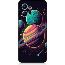 Xiaomi Redmi Note 12 Uyumlu  Evreninde Renkli Gezegenler  Desenli Silikon Kılıf