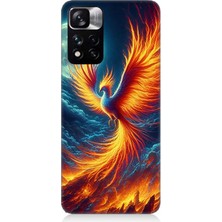 Xiaomi Redmi Note 11 Pro Uyumlu Ateşle Dans Eden Anka  Desenli Silikon Kılıf