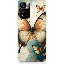Xiaomi Redmi Note 11 Pro Uyumlu Zarif Kanatlı Kelebek  Desenli Silikon Kılıf