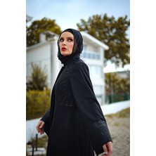Harika Wear Siyah Jakarlı Ferace