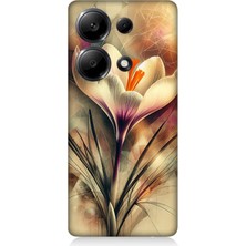 Xiaomi Redmi Note 13 Pro 4g Uyumlu Soyut Çiçek Fırça Darbesi  Desenli Silikon Kılıf