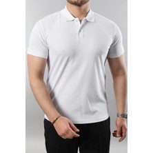 Erkek Slim Fit Dar Kesim Pamuklu Yumuşak Doku Nefes Alan Kumaş Erkek Polo Yaka T Shirt