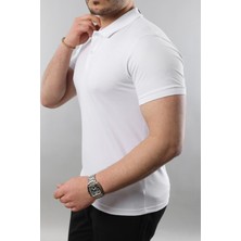 Erkek Slim Fit Dar Kesim Pamuklu Yumuşak Doku Nefes Alan Kumaş Erkek Polo Yaka T Shirt