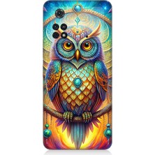 Xiaomi Poco M4 Pro Uyumlu Renkli Bilgelik Baykuşu  Desenli Silikon Kılıf