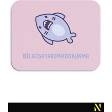 Nilizma Sevimli Köpek Balığı Pembe Renkli Ergonomik Mouse Pad - 23 cm x 19 cm - Kaydırmaz Taban Ev ve Ofis Kullanımı Fare Altlığı Mousepad