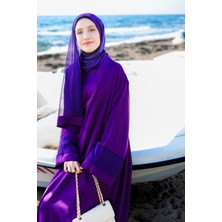 Harika Wear Krep Saten Mor Ferace