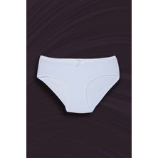 3'lü Düz Fiyonklu Kız Çocuk Pamuklu Slip Külot