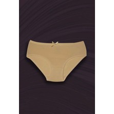 3'lü Düz Fiyonklu Kız Çocuk Pamuklu Slip Külot