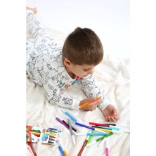 Kısa Kollu Çocuk Boyama Pijaması Boyanabilir Pijama