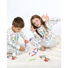 Kısa Kollu Çocuk Boyama Pijaması Boyanabilir Pijama