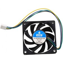 Dc 12V 8cm 4 Pinli Kasa Fanı 12V 4 Pin Fan 8X8X1.5CM