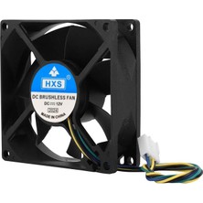 12V 8cm 4 Pinli Kasa Fanı Dc 12V 8X8X2.5CM 4 Pin Fan