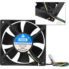12V 8cm 4 Pinli Kasa Fanı Dc 12V 8X8X2.5CM 4 Pin Fan
