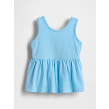 Gap Kız Bebek Mavi Fiyonk Detaylı Peplum Bluz