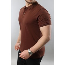 Erkek Slim Fit Dar Kesim Pamuklu Yumuşak Doku Nefes Alan Kumaş Erkek Polo Yaka T Shirt
