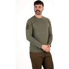 Taktik Uzun Kollu Cepli Tişört - Haki | Erkek Outdoor & Güvenlik Giyim