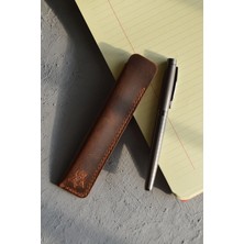 Oh Deer Leather - Hakiki Deri Tekli Kalemlik - Crazy Deri - Taba