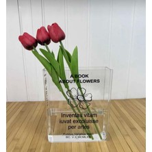Pinterest Kitap Görünümlü Dekoratif Mika Vazo (Çiçek Dahil Değil)