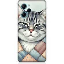 Xiaomi Poco X5 Pro Uyumlu Yamalı Sevimli Kedi  Desenli Silikon Kılıf