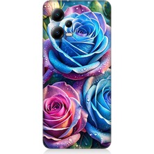 Xiaomi Poco X5 5g Uyumlu Gökkuşağı Renkli Güller  Desenli Silikon Kılıf