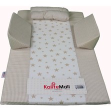 KaliteMall Yıldızlı Rüyalar Bebek Yatağı  - Ekru Yıldızlı