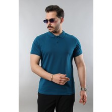 Erkek Slim Fit Dar Kesim Pamuklu Yumuşak Doku Nefes Alan Kumaş Erkek Polo Yaka T Shirt