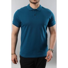 Erkek Slim Fit Dar Kesim Pamuklu Yumuşak Doku Nefes Alan Kumaş Erkek Polo Yaka T Shirt