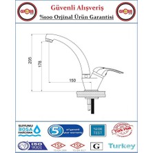 Şenpres Hilal Mix Lavabo Bataryası - 40'lık Kartuş - 5 Yıl Garanti - Orjinal Ürün