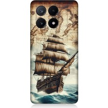 Xiaomi Poco X6 Pro Uyumlu Haritada Yelkenli Macera  Desenli Silikon Kılıf