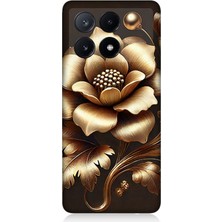 Xiaomi Poco X6 Pro Uyumlu Altın Işıklı Zarif Çiçek  Desenli Silikon Kılıf