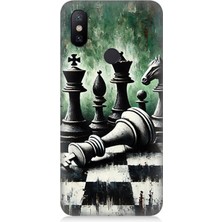 Xiaomi Redmi Note 5 Pro Uyumlu Karede Satranç ve Düşünce  Desenli Silikon Kılıf