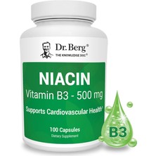 Dr. Berg Nutritionals Niacin 500 mg With Flushing For Heart Health & Energy Support 100 Capsules