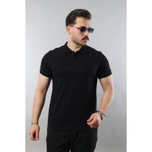 Erkek Slim Fit Dar Kesim Pamuklu Yumuşak Doku Nefes Alan Kumaş Erkek Polo Yaka T Shirt