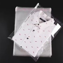 HG Tedarik 50 Adet 30X45 cm Bantlı Şeffaf Opp Jelatin Poşet, Şeffaf Poşet (30X40+5)