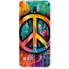 Xiaomi Redmi 8A Uyumlu Renkli Barış Işareti  Desenli Silikon Kılıf