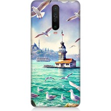 Xiaomi Poco X2 Uyumlu Martılar Arasında Kız Kulesi  Desenli Silikon Kılıf