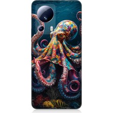 Xiaomi Mi 13 Lite Uyumlu Derinliklerde Sekiz Kol Ahtapot  Desenli Silikon Kılıf