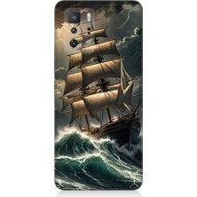Xiaomi Poco X3 Gt Uyumlu Dalgalarla Savaşan Yelkenli  Desenli Silikon Kılıf