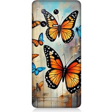 Xiaomi Mi 13 Pro 5g Uyumlu Uçuşan Renkli Kelebekler  Desenli Silikon Kılıf