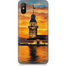 Xiaomi Mi A2 Uyumlu Günbatımında Kız Kulesi  Desenli Silikon Kılıf