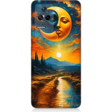 Xiaomi Poco F4 Uyumlu Ay ve Güneş Yolu  Desenli Silikon Kılıf